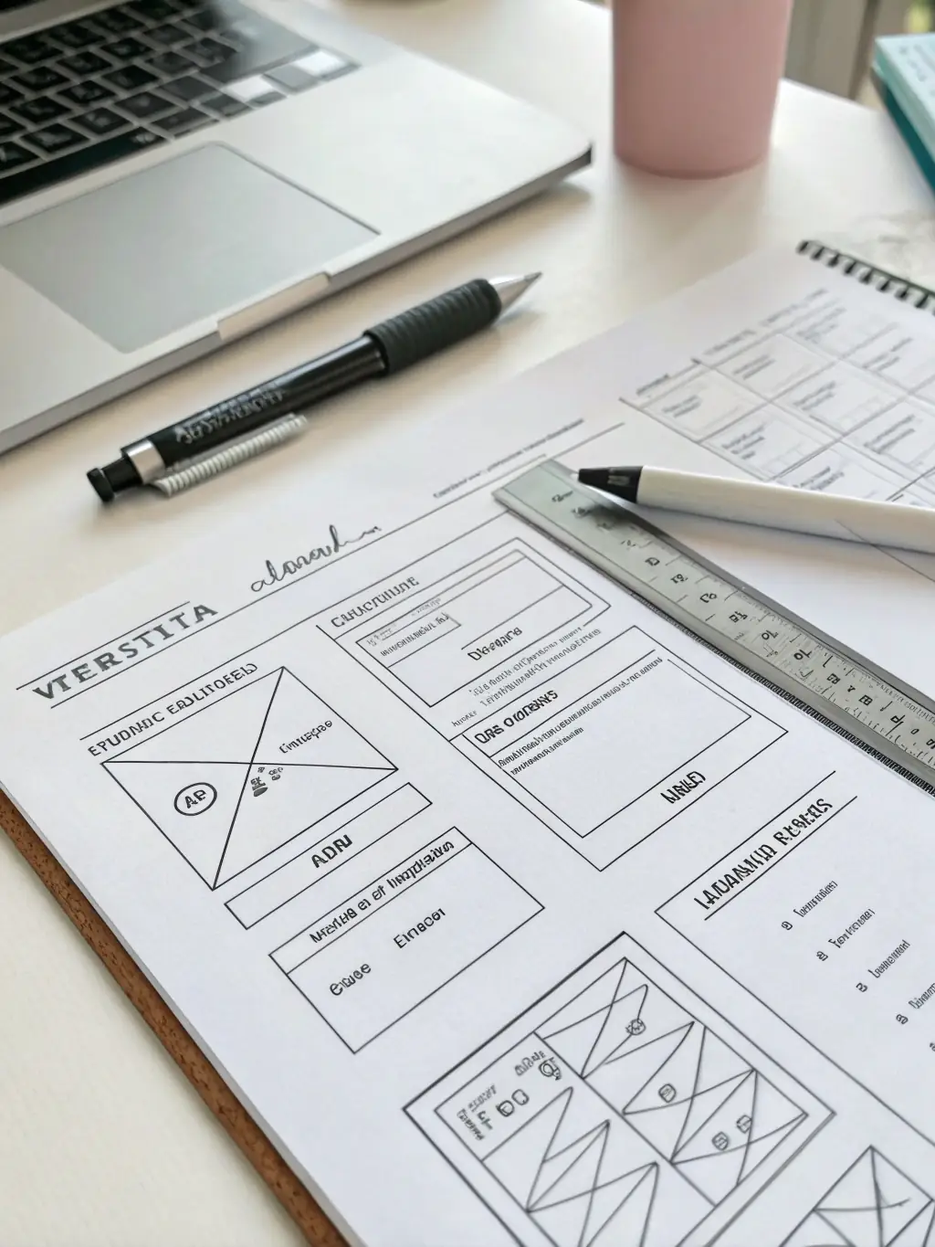 A high-resolution image of a website wireframe, illustrating the planning and structure behind a user-friendly website design, created by Webdazzled.com.