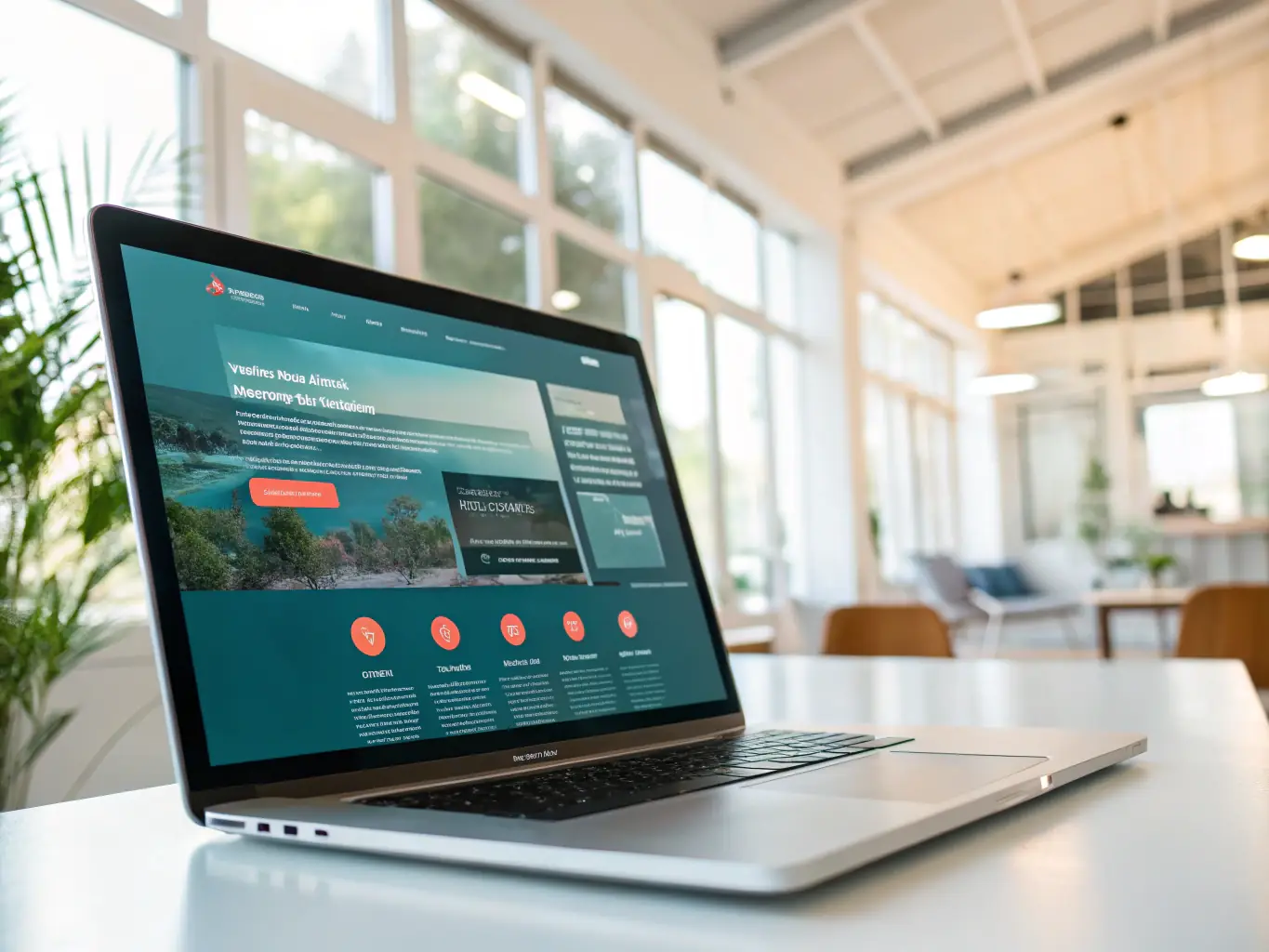 A clean, modern website design showcasing a user-friendly interface with clear navigation and a visually appealing layout, emphasizing the brand's identity and values.