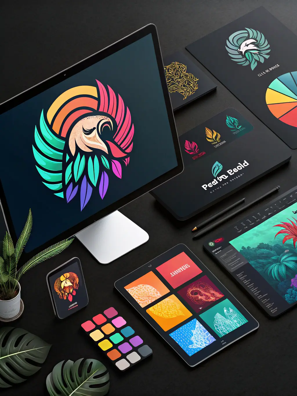 A high-resolution image displaying a variety of logo designs, each with a minimalist and versatile style, representing different brands and industries, created by Webdazzled.com.