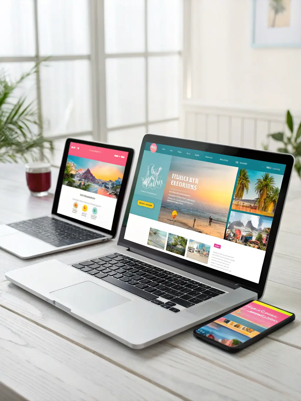 A sleek, modern website displayed on various devices, highlighting responsive design and aesthetic appeal.